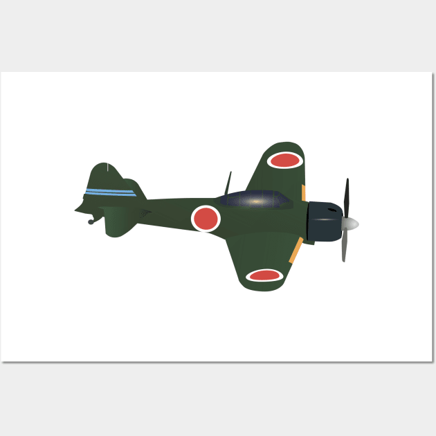 Japanese WWII Zero Fighter Plane Wall Art by NorseTech